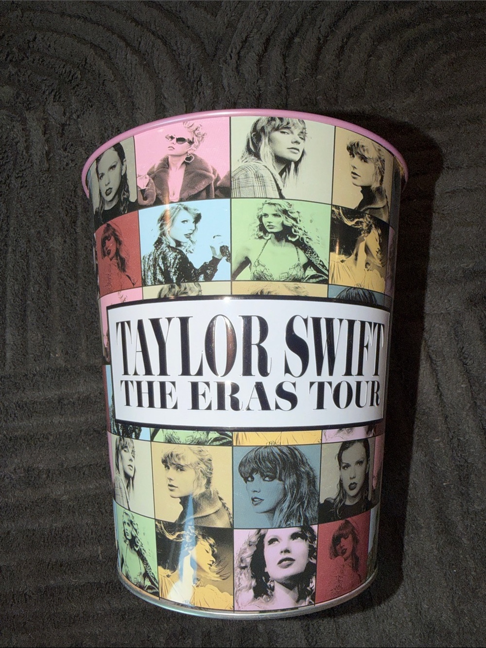 Taylor Swift The Eras Tour Pastel Photo Collage Waste Bin - Pink Accents